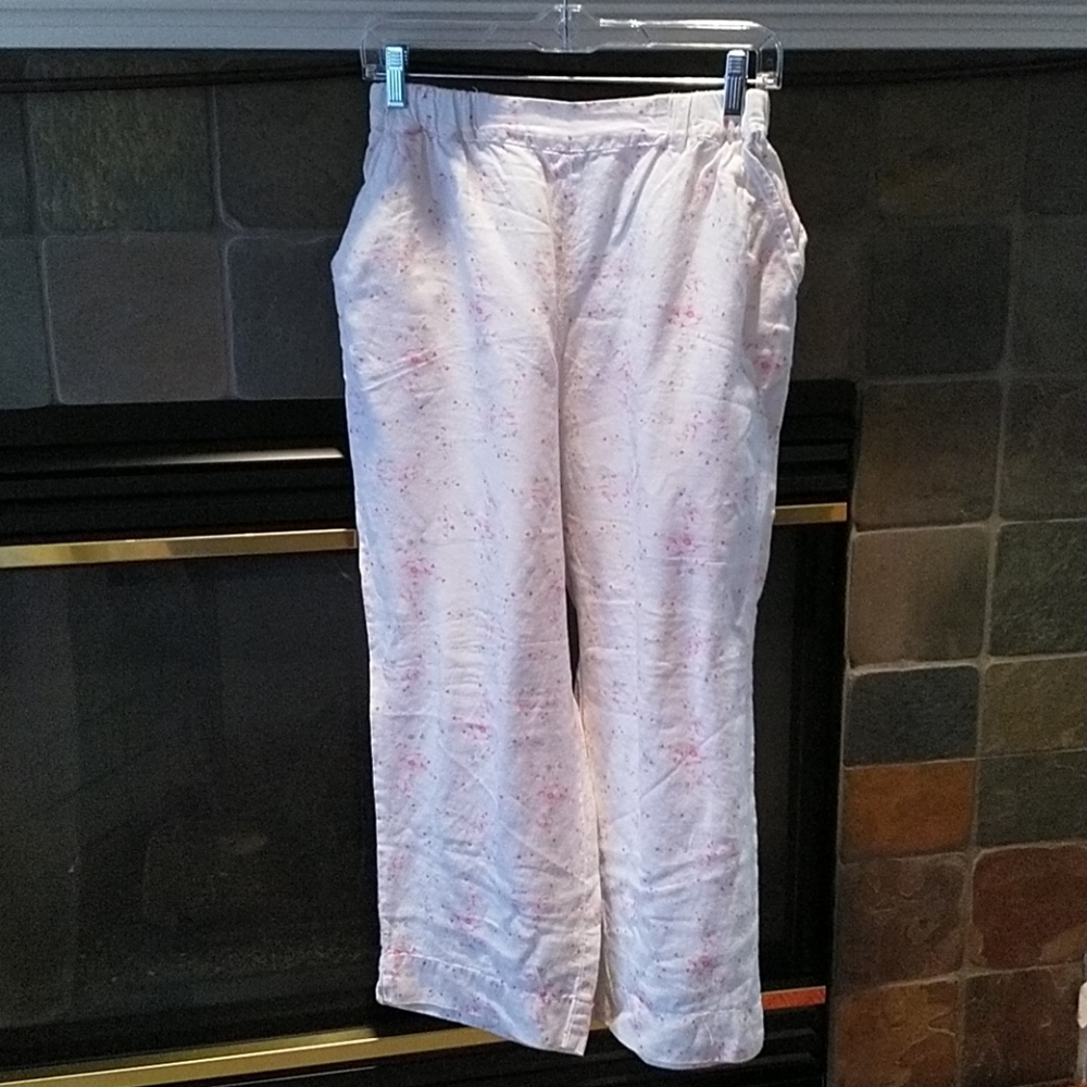 CP Shades cropped white linen pants